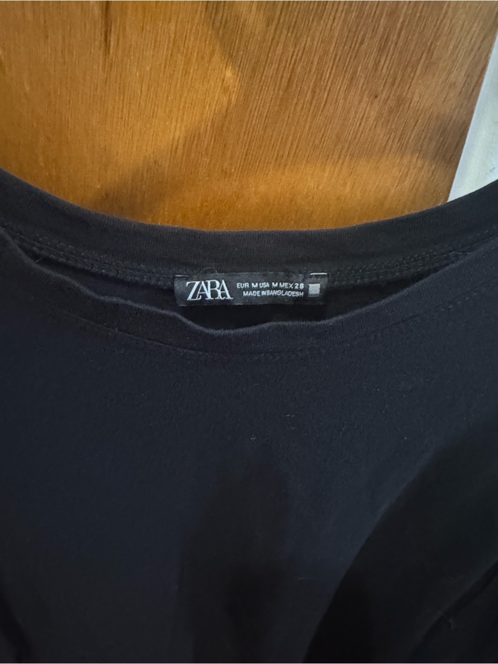 Zara Size M Black Ruffle Sleeve Women's Top - Picture 2 of 4